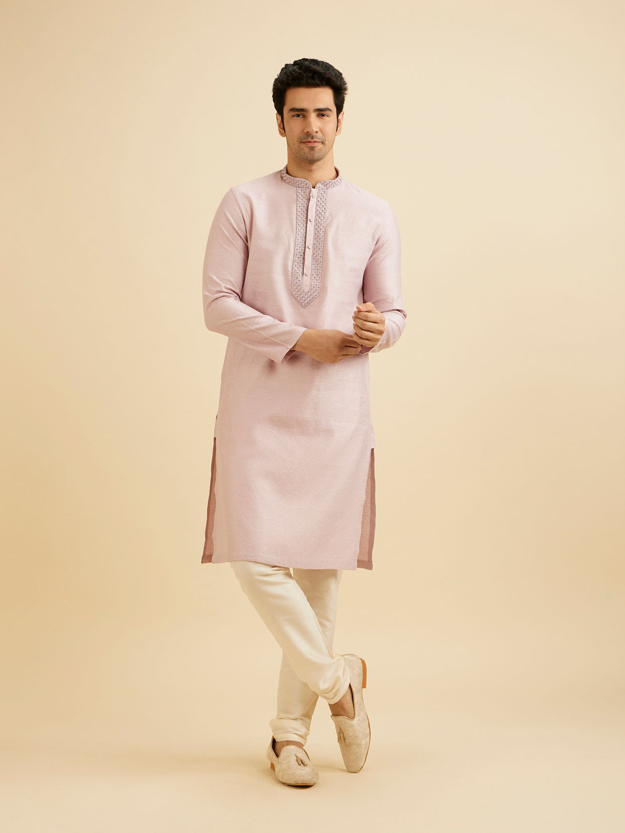 Manyavar Men Lilac Dream Kurta Pajama image number 2