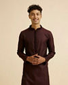 Wine Buta Jaal Patterned Kurta Set