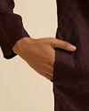 Manyavar Men Wine Buta Jaal Patterned Kurta Set