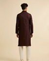 Manyavar Men Wine Buta Jaal Patterned Kurta Set