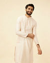 Peach Pink Buta Patterned Kurta Set