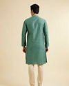 alt message - Manyavar Men Teal Blue Kurta Set with Buta Motifs image number 4