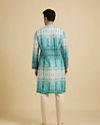 Manyavar Men Aqua Green Tie and Dye Printed Kurta Set