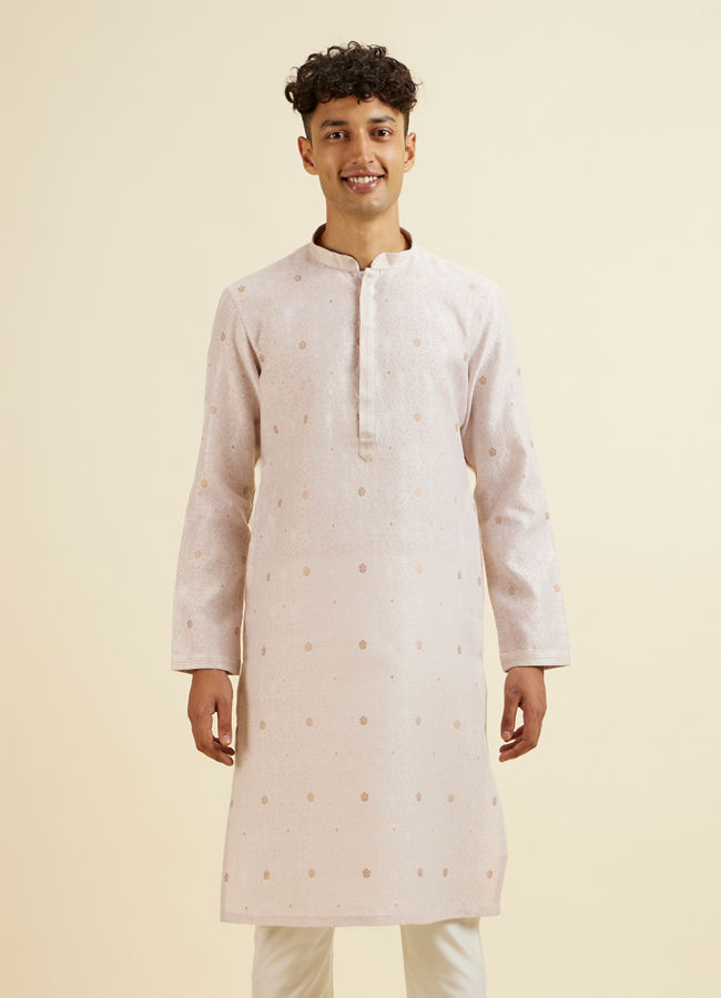 Manyavar Men Pink Buta Print Kurta Set