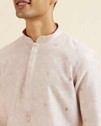 Manyavar Men Pink Buta Print Kurta Set