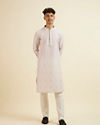 Manyavar Men Pink Buta Print Kurta Set