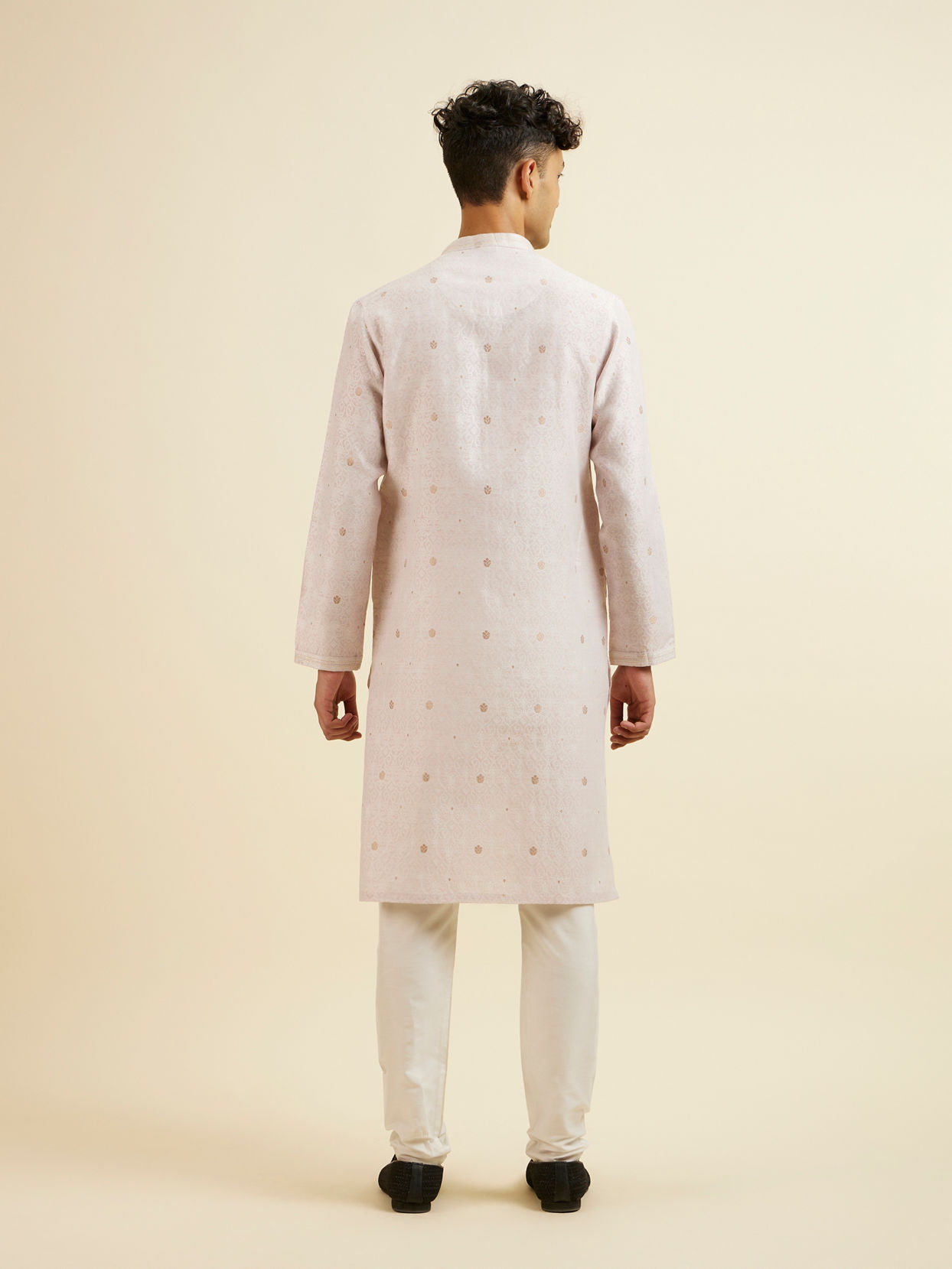 Manyavar Men Pink Buta Print Kurta Set