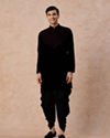 Manyavar Men Velvety Dark Blue Elegance Kurta Patiala