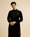 Elegant Black Velvet Kurta Pajama