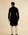 Manyavar Men Elegant Black Velvet Kurta Pajama