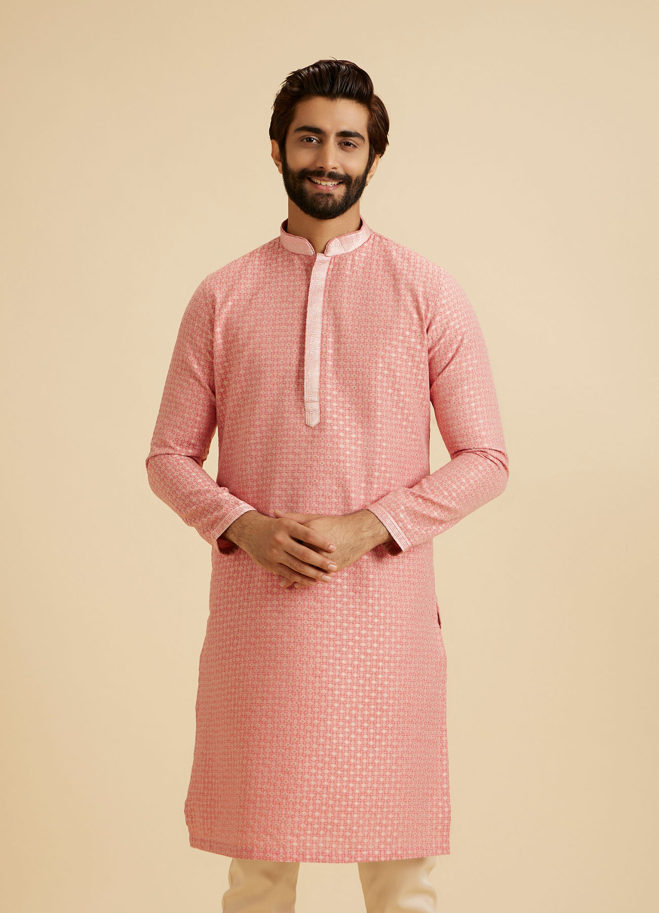 Manyavar Men Coral Grace Kurta Pajama
