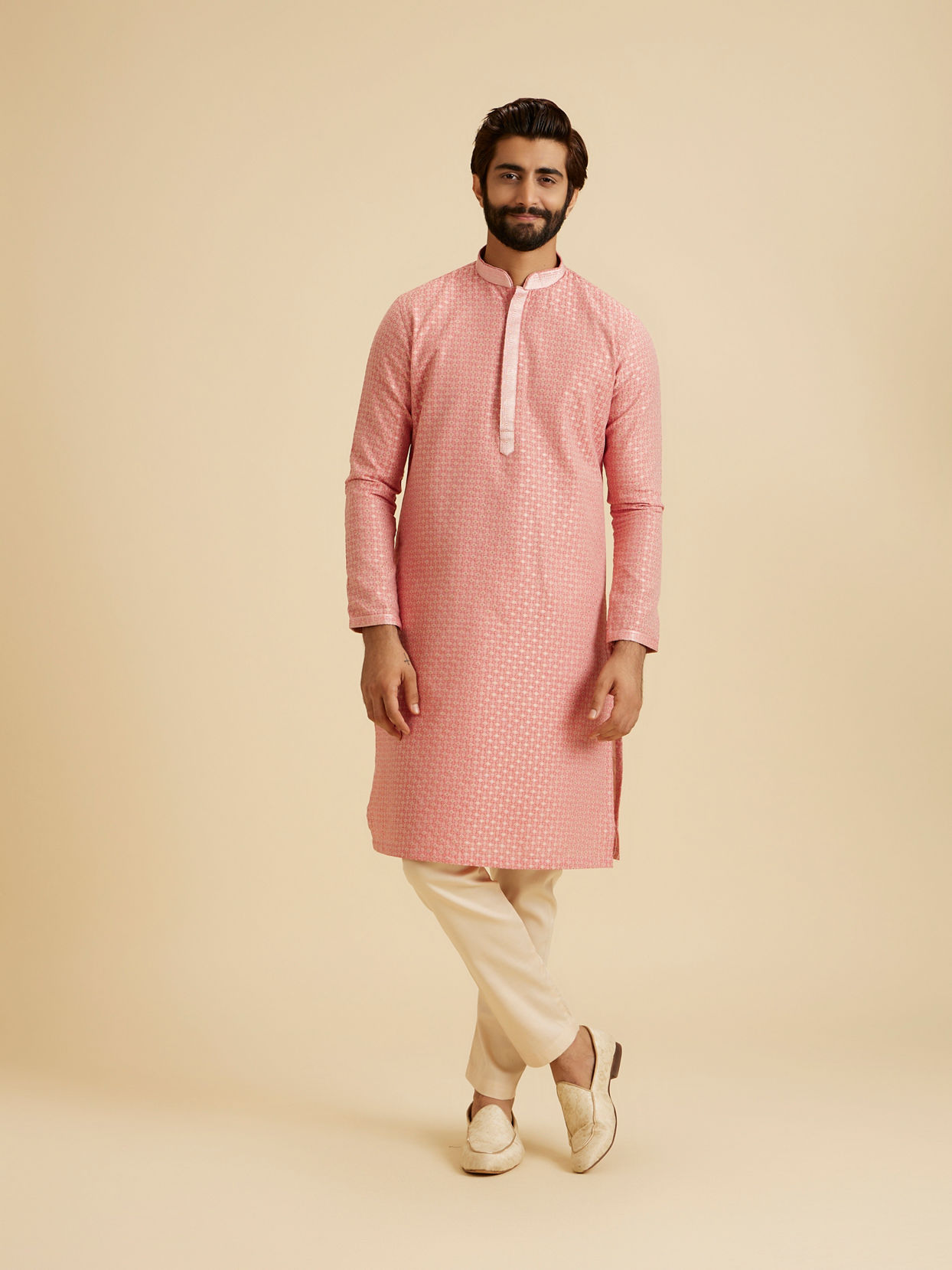 Manyavar Men Coral Grace Kurta Pajama