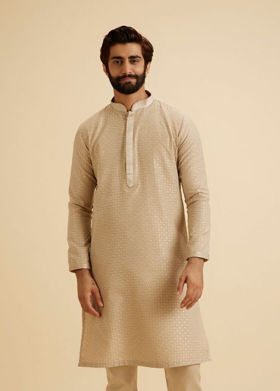 Manyavar Men Enthralling Beige Kurta Pajama