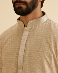 Manyavar Men Enthralling Beige Kurta Pajama