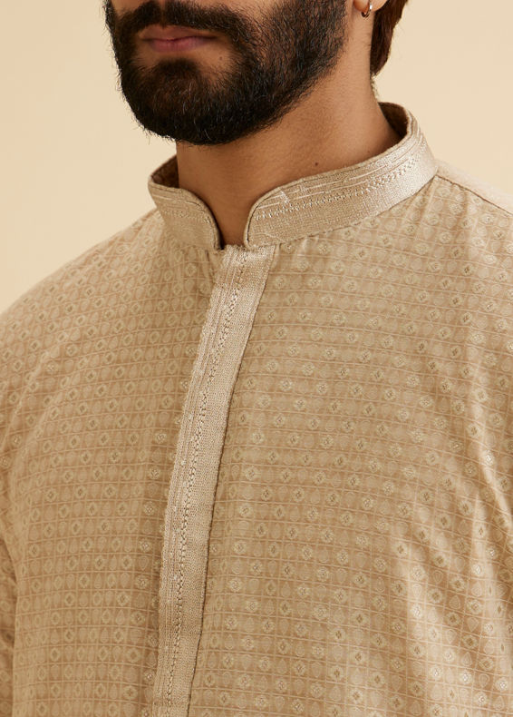 Manyavar Men Enthralling Beige Kurta Pajama