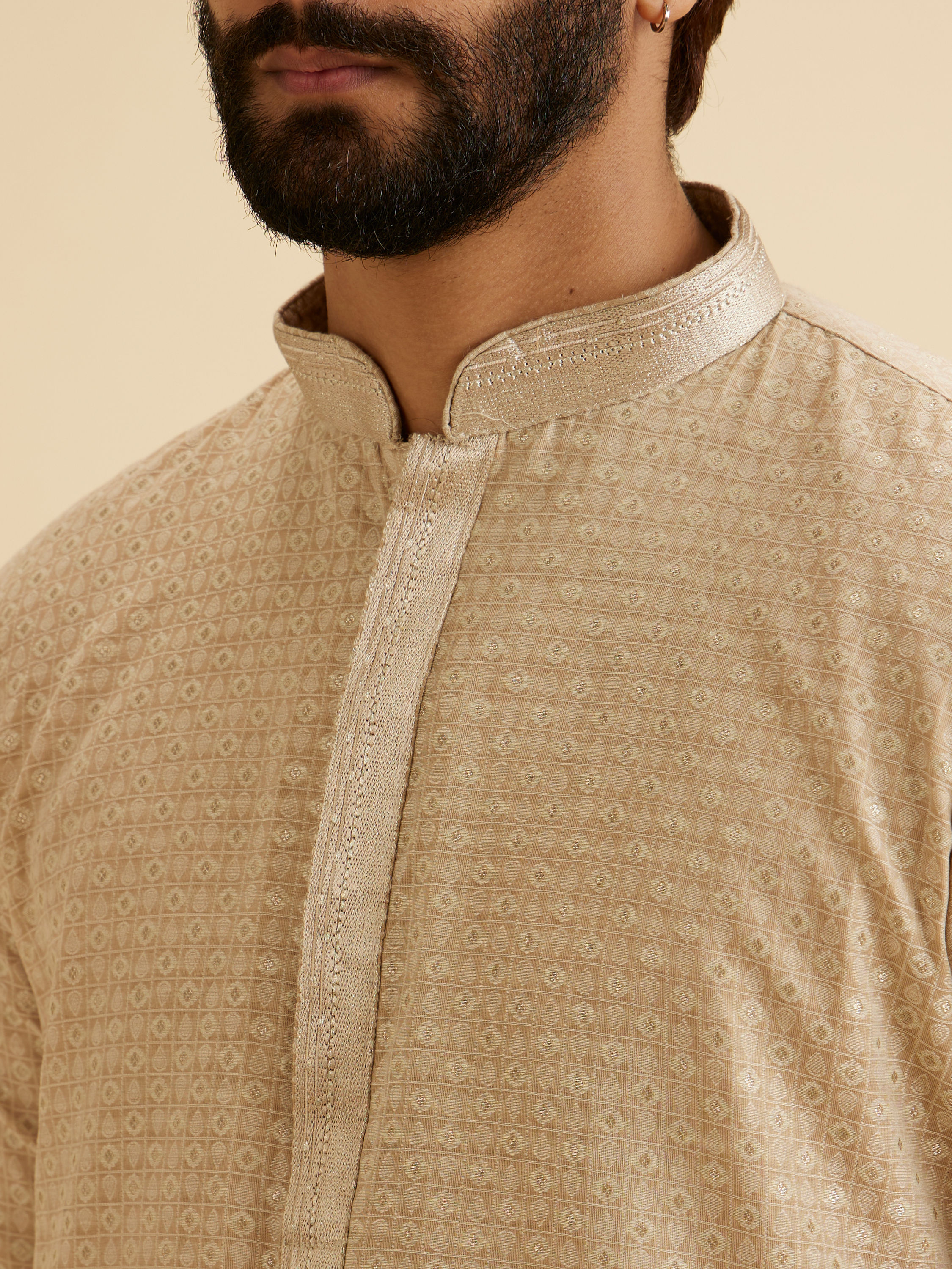 Manyavar Men Enthralling Beige Kurta Pajama