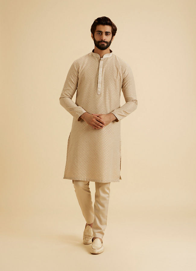 Manyavar Men Enthralling Beige Kurta Pajama