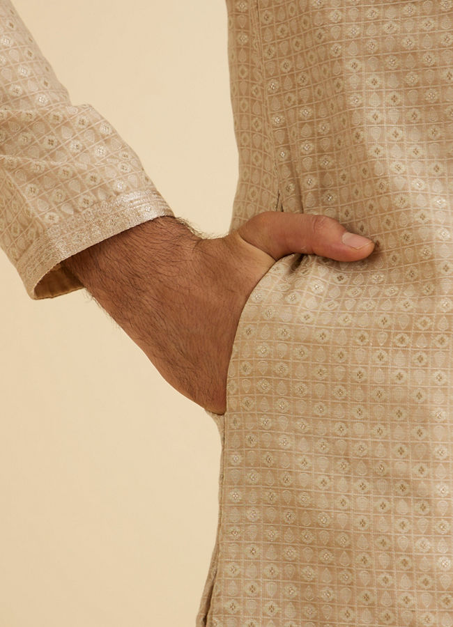 Manyavar Men Enthralling Beige Kurta Pajama