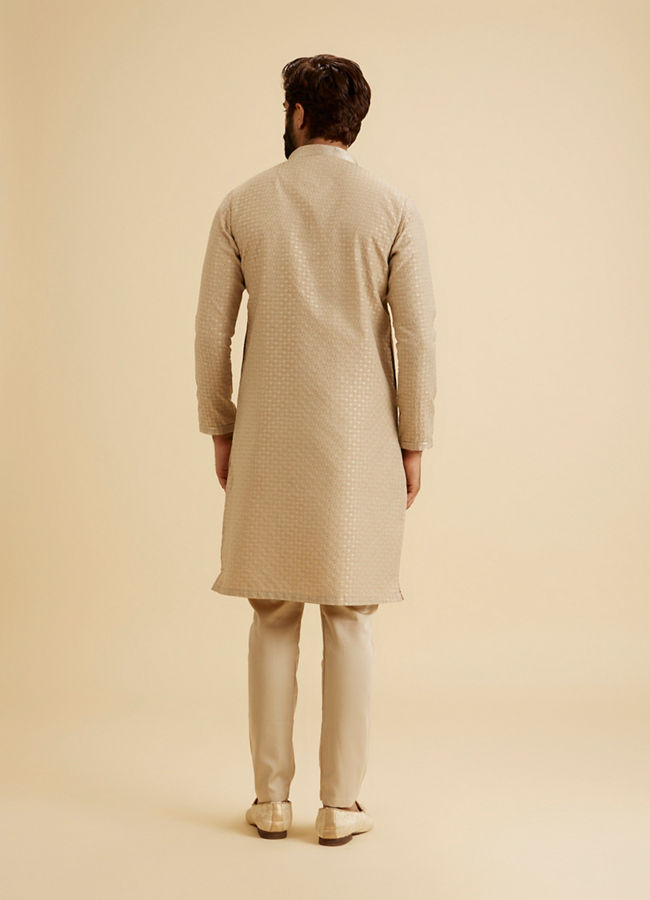 Manyavar Men Enthralling Beige Kurta Pajama