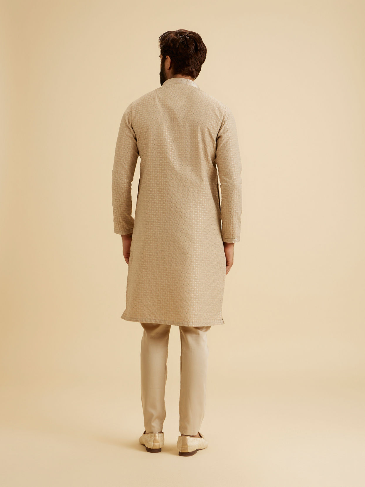 Manyavar Men Enthralling Beige Kurta Pajama