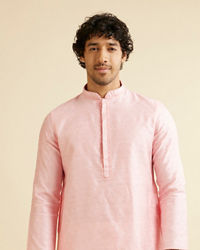 Manyavar Men Light Pink Buta Patterned Kurta Set