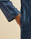 Manyavar Men Dark Blue Hexagonal Patterned Kurta Set