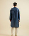 Manyavar Men Dark Blue Hexagonal Patterned Kurta Set