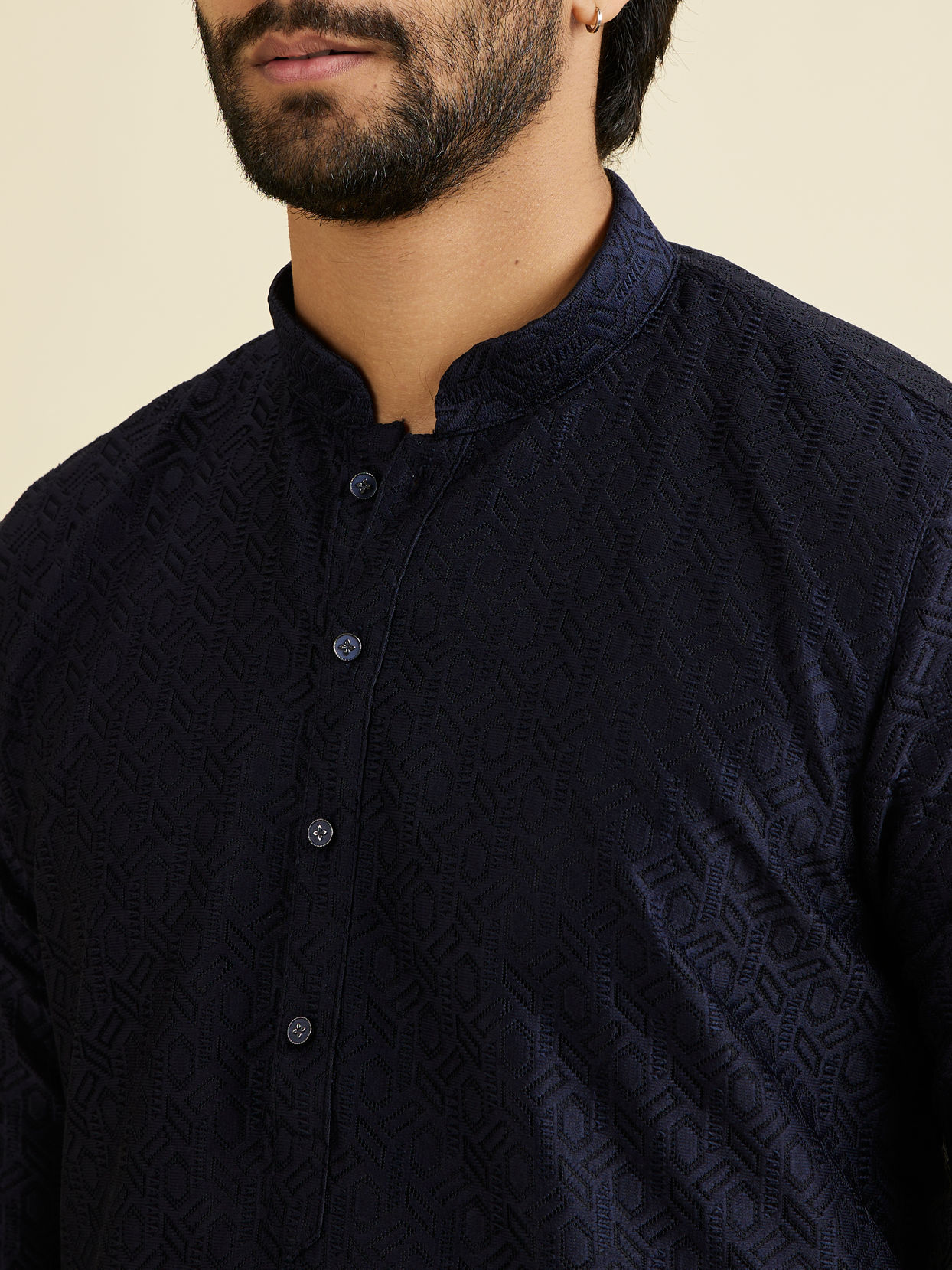 Manyavar Men Dazzling Dark Blue Kurta Pajama