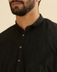 Manyavar Men Black Elegance Kurta Pajama