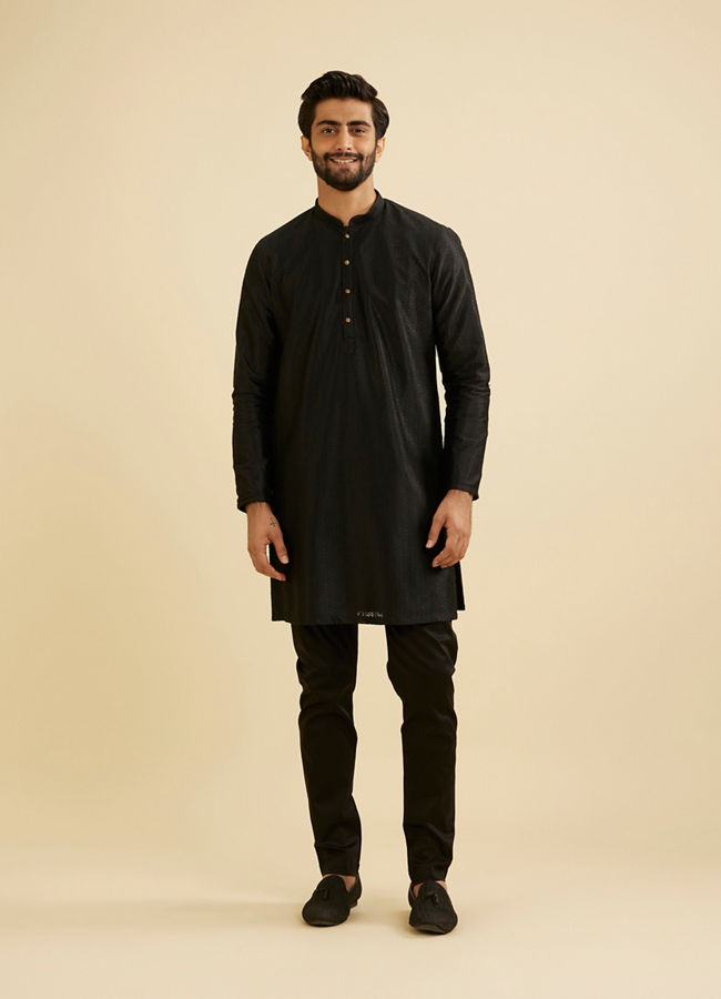 Manyavar Men Black Elegance Kurta Pajama