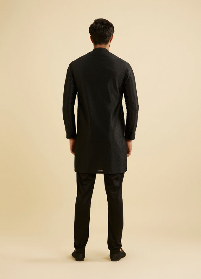 Manyavar Men Black Elegance Kurta Pajama