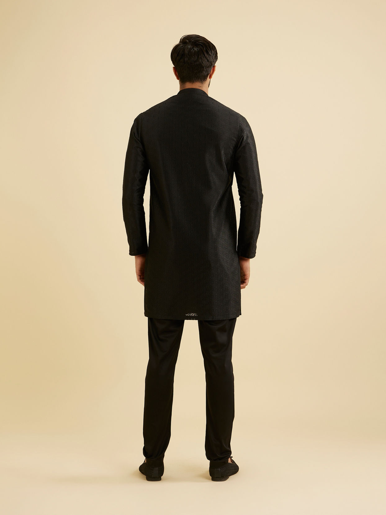 Manyavar Men Black Elegance Kurta Pajama