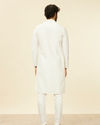 alt message - Manyavar Men Ivory Cream Self Patterned Kurta Set image number 4