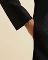 Manyavar Men Black Self Patterned Kurta Set