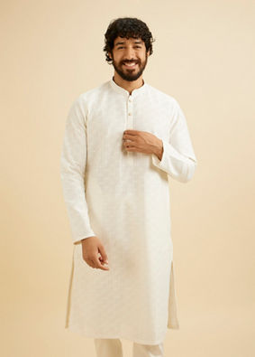 Manyavar Men Radiant Warm White Kurta Pajama image number 0