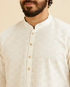 Manyavar Men Radiant Warm White Kurta Pajama