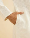 Manyavar Men Radiant Warm White Kurta Pajama image number 3