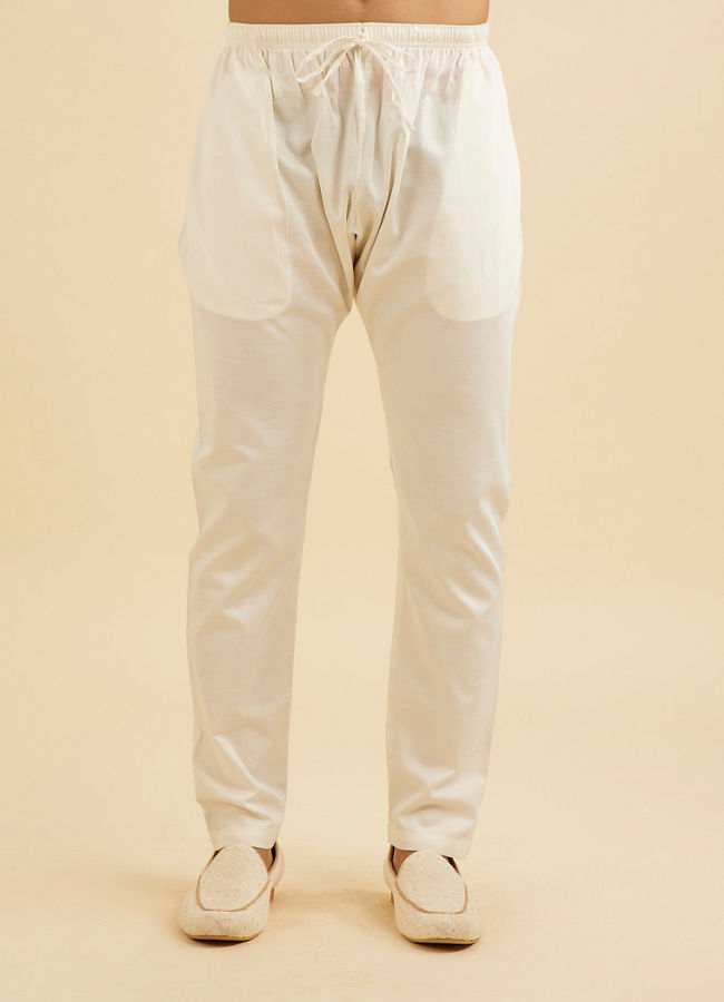 Manyavar Men Radiant Warm White Kurta Pajama