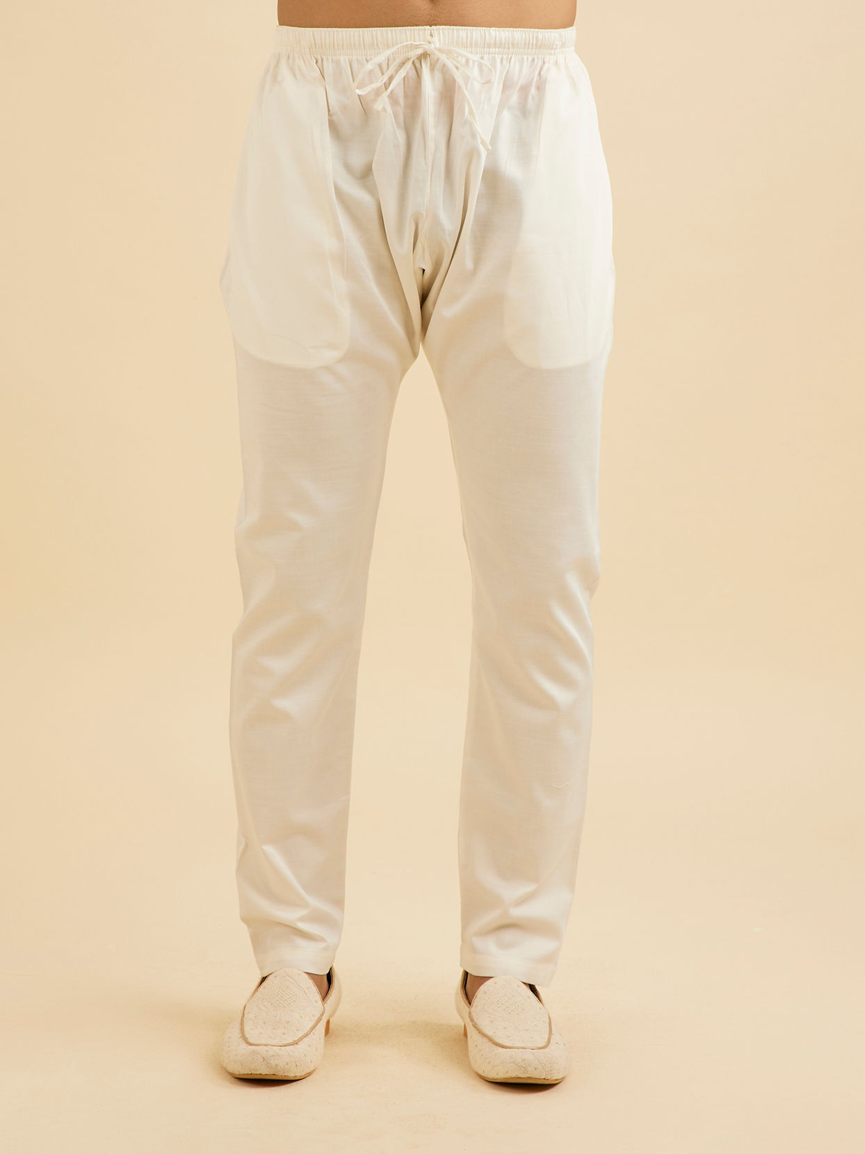 Manyavar Men Radiant Warm White Kurta Pajama