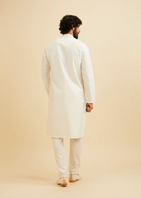 Manyavar Men Radiant Warm White Kurta Pajama image number 5