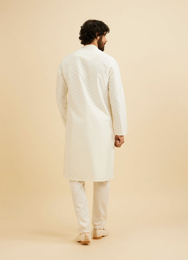 Manyavar Men Radiant Warm White Kurta Pajama