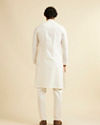 alt message - Manyavar Men Snow White Jaal Patterned Kurta Set image number 4