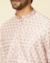 alt message - Manyavar Men Peach Imperial Printed Kurta Set image number 1