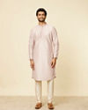 Manyavar Men Peach Imperial Printed Kurta Set