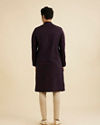 Manyavar Men Plum Purple Self Patterned Sequinned Kurta Set