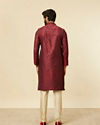 Manyavar Men Maroon Paisley Printed Kurta Set