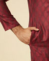 Manyavar Men Maroon Paisley Printed Kurta Set