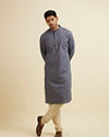 Manyavar Men Dark Grey Cotton Kurta Pajama Set