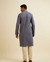 Manyavar Men Dark Grey Cotton Kurta Pajama Set