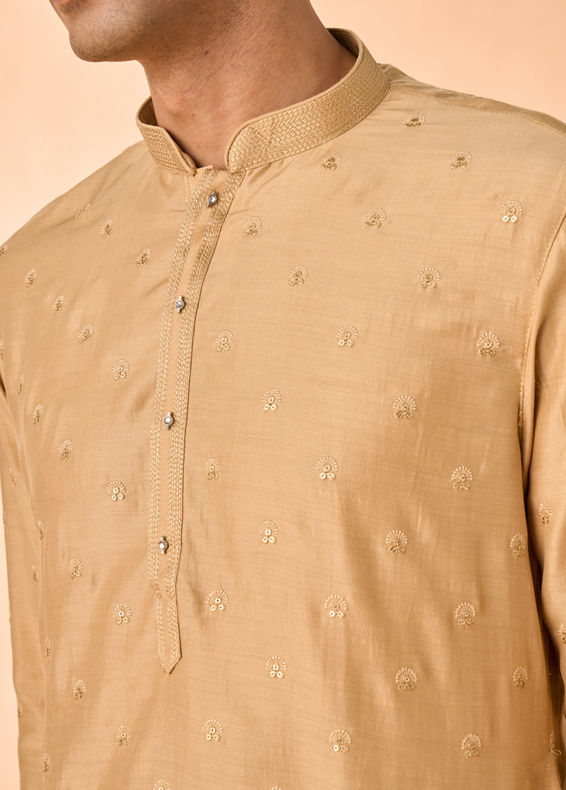 Manyavar Men Elegant Fawn Kurta Pajama